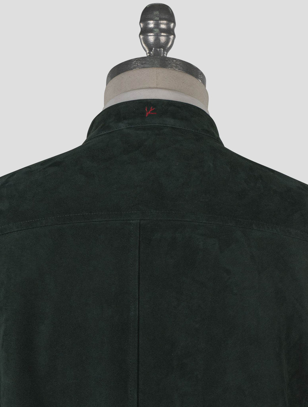 Isaia Green Leather Suede Coat 6