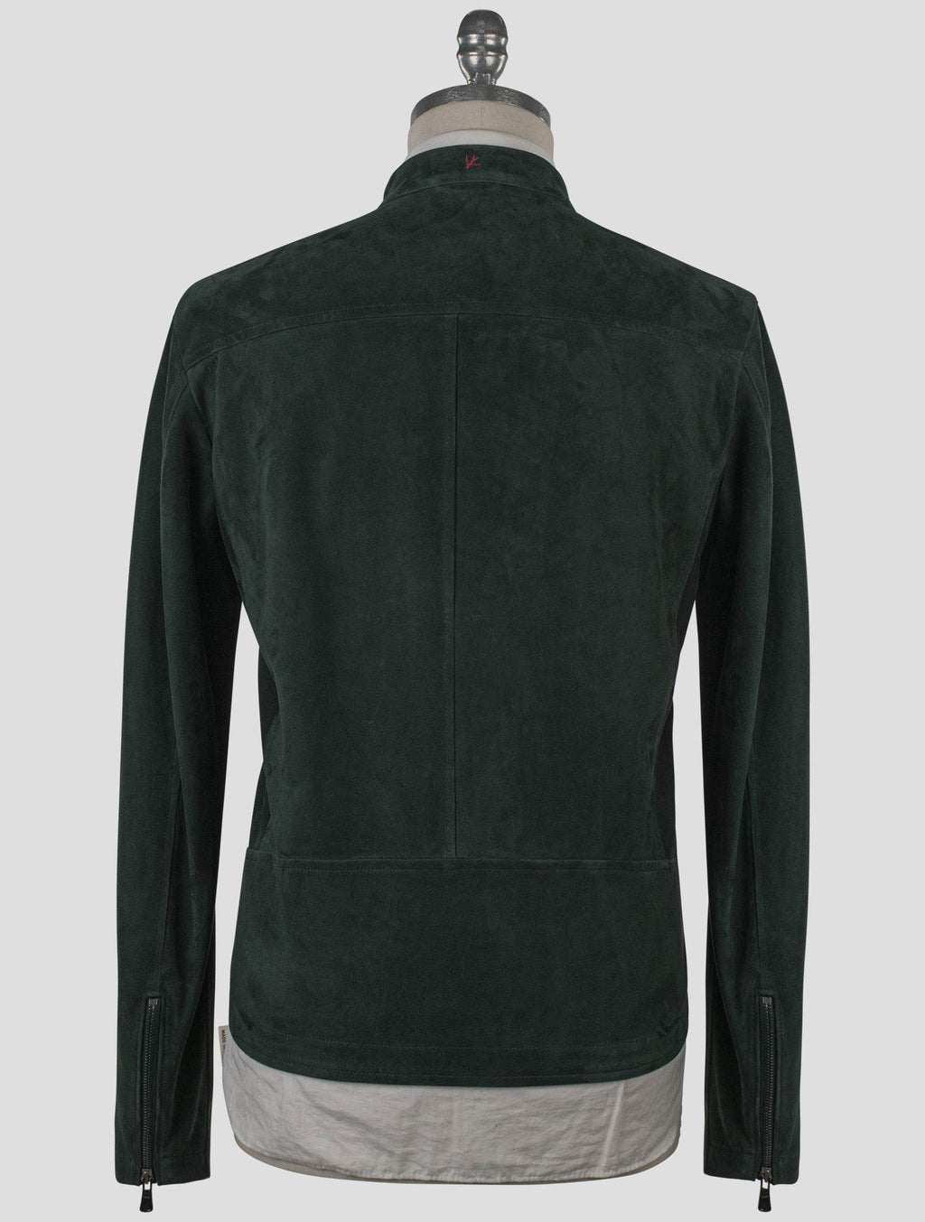 Isaia Green Leather Suede Coat 7