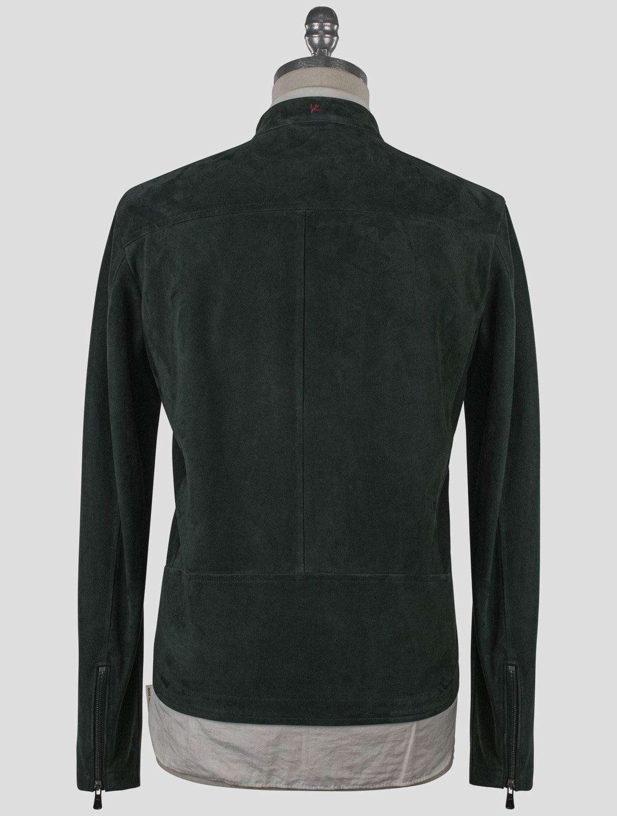 Isaia Green Leather Suede Coat 7