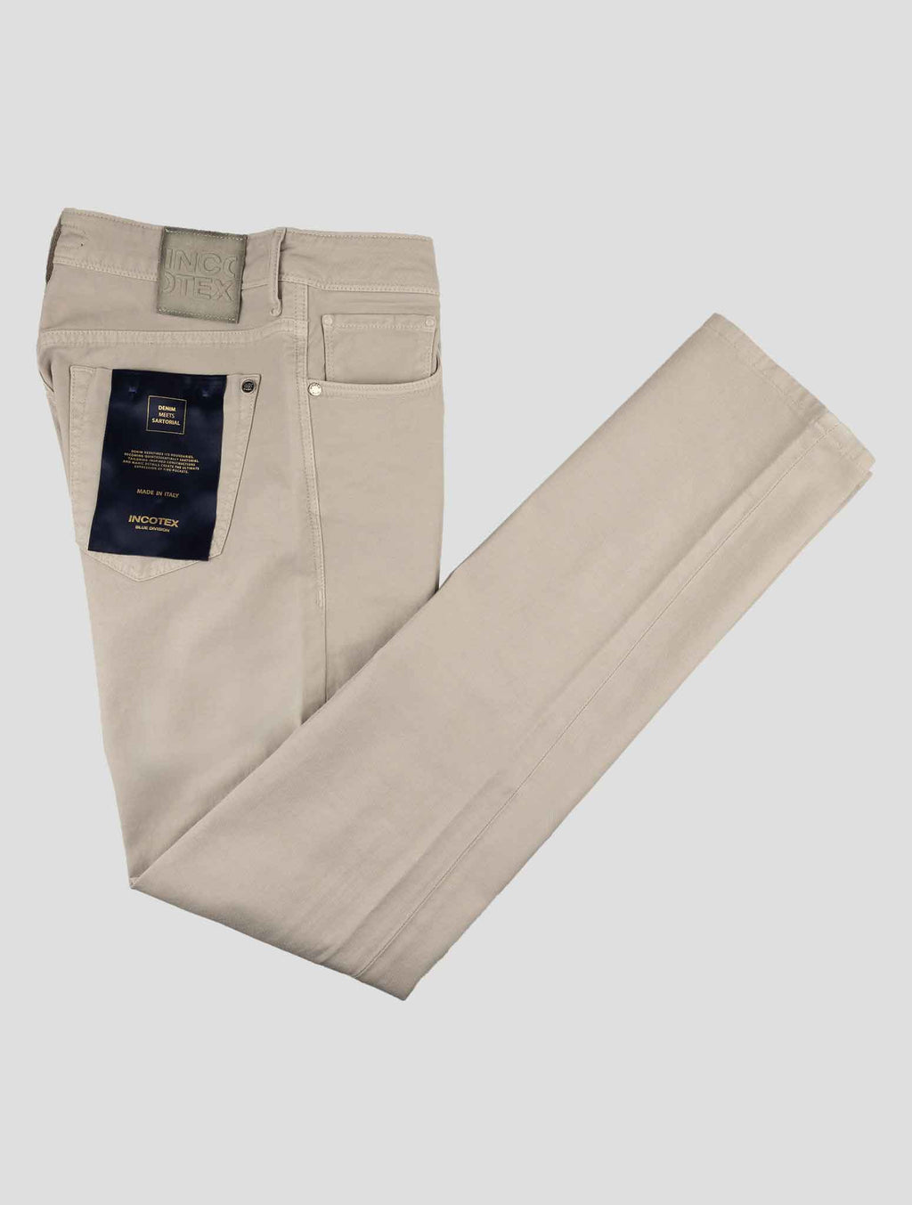 Incotex Light Gray Cotton Linen Ea Jeans 1