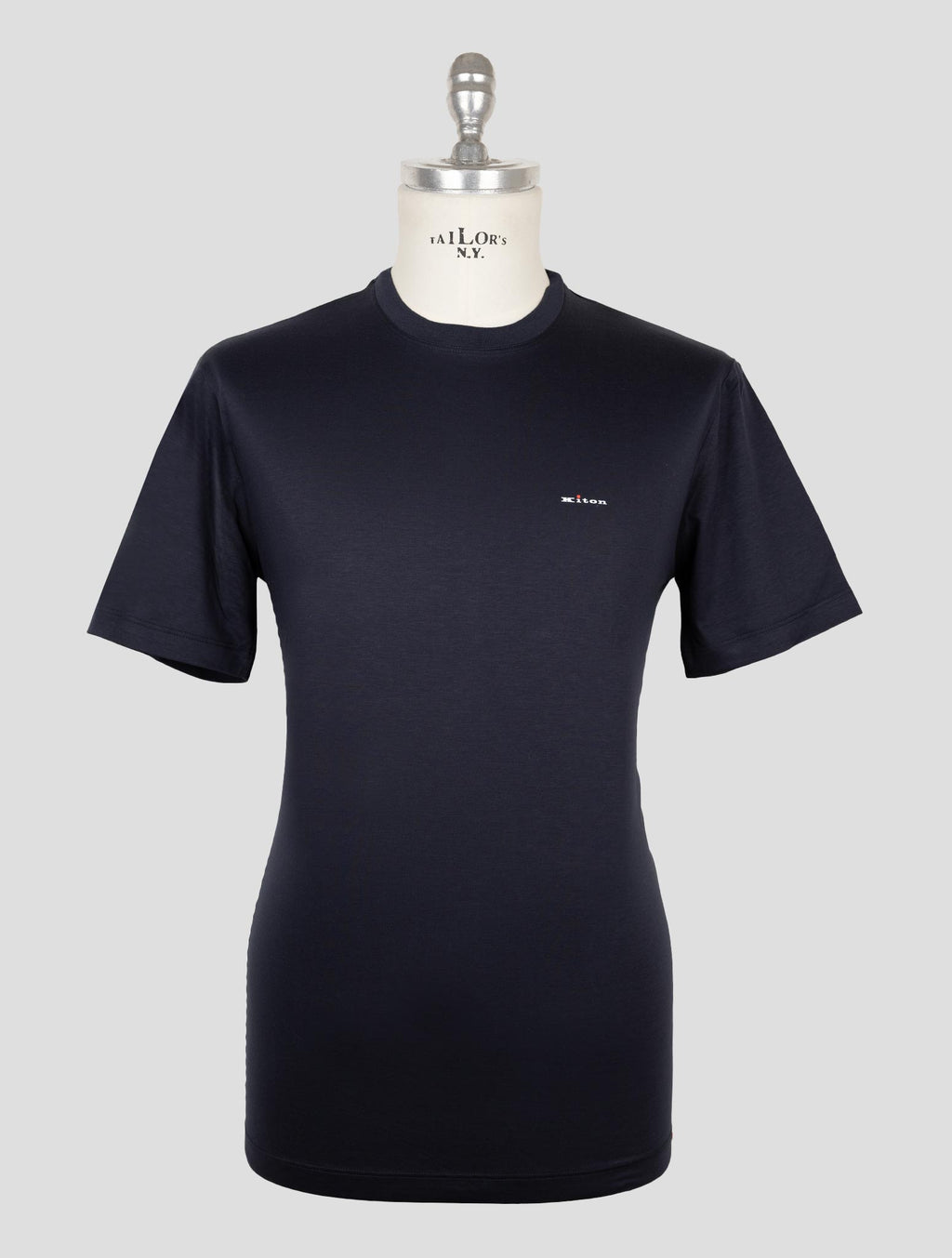 Kiton Dark Blue Cotton T-Shirt 1