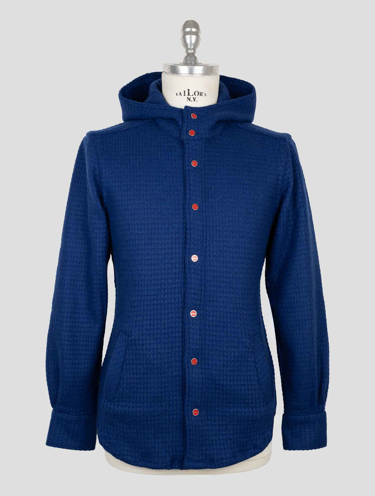 Kiton Blue Wool Pa Shirt Mariano 1