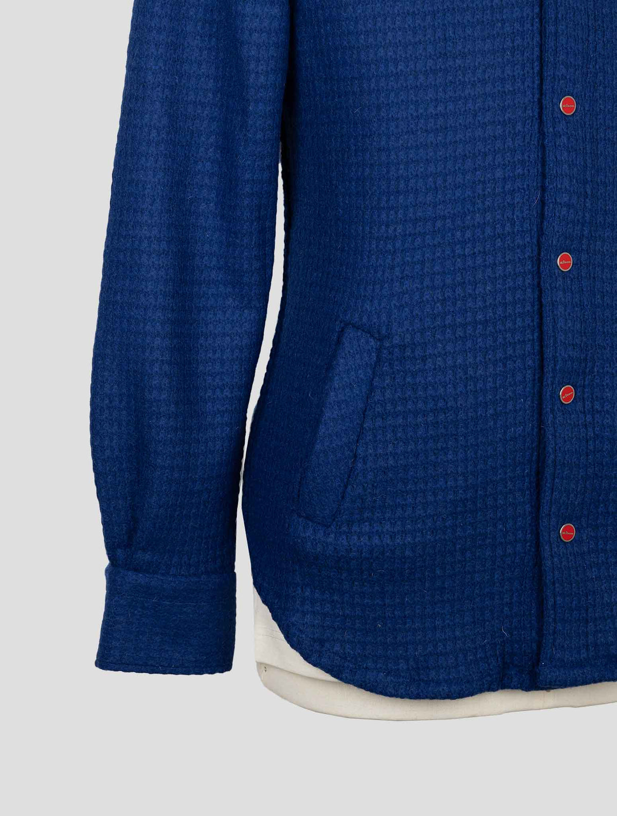 Kiton Blue Wool Pa Shirt Mariano 6