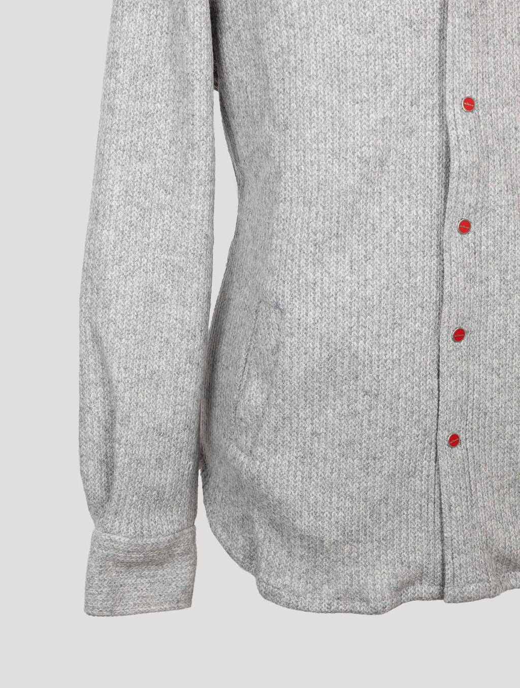 Kiton Gray Wool Pa Shirt Mariano 5
