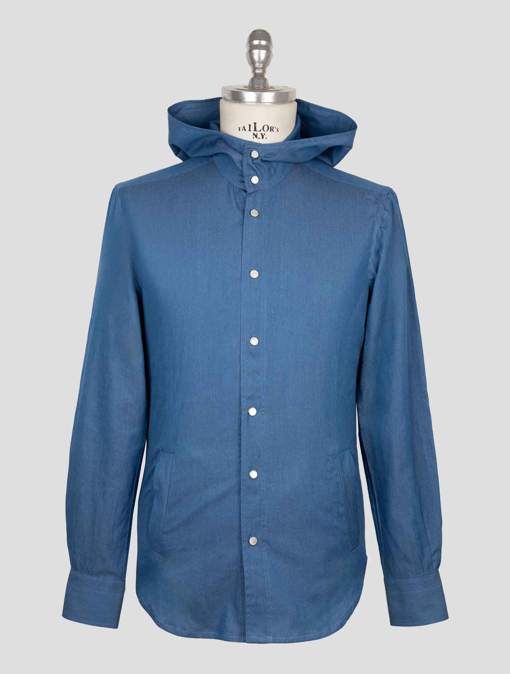 Kiton Blue Cotton Shirt Mariano 1