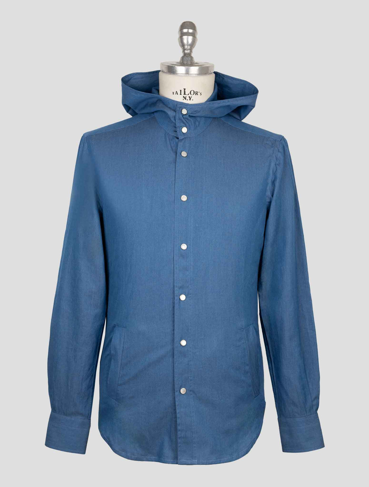 Kiton Blue Cotton Shirt Mariano 1