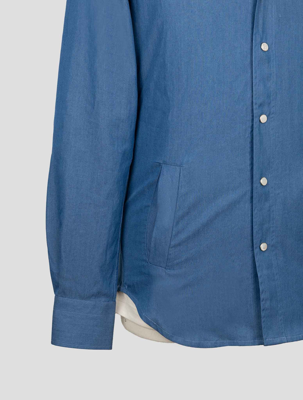 Kiton Blue Cotton Shirt Mariano 5