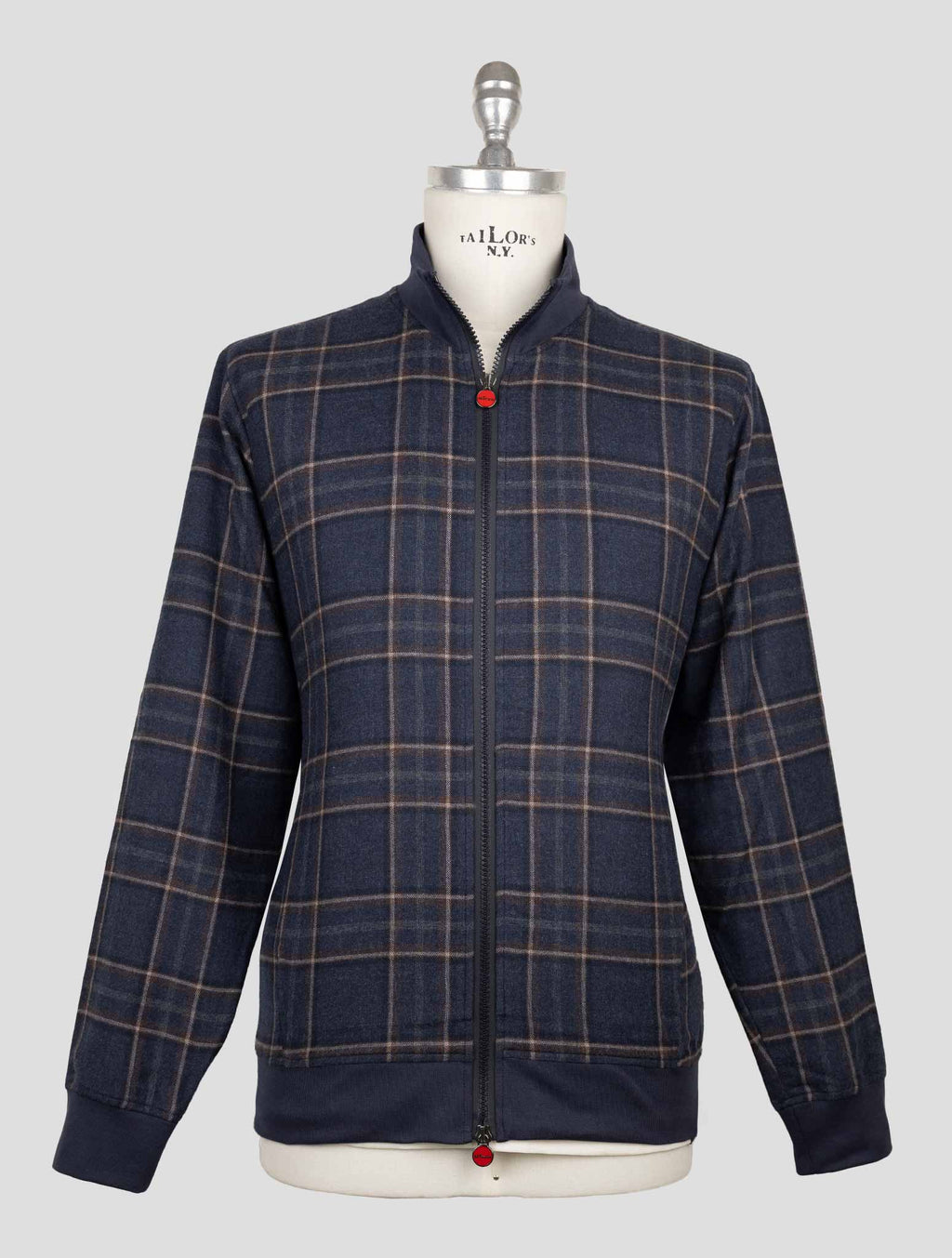 Kiton Blue Cotton Coat B-One 1