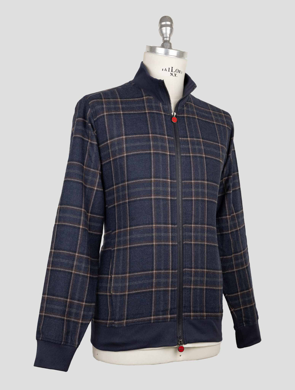 Kiton Blue Cotton Coat B-One 2