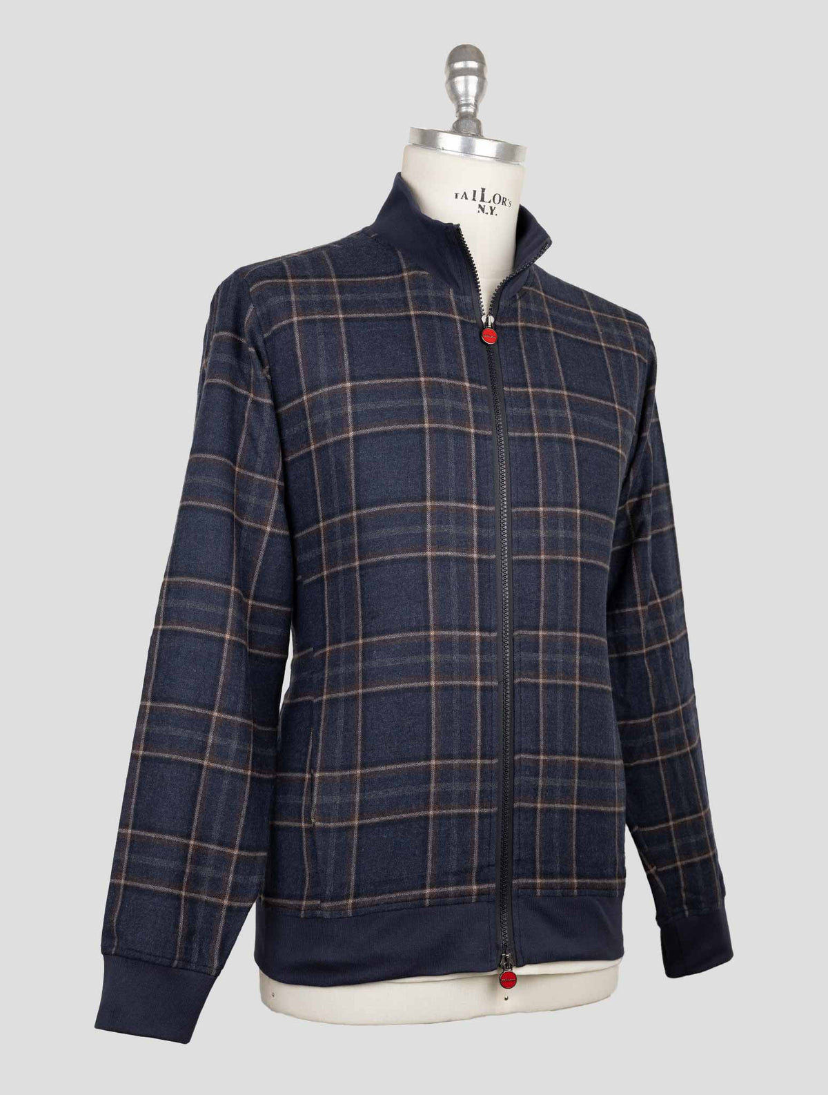 Kiton Blue Cotton Coat B-One 2