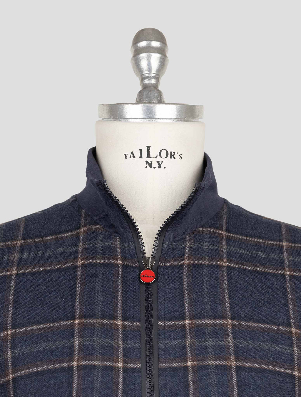 Kiton Blue Cotton Coat B-One 4