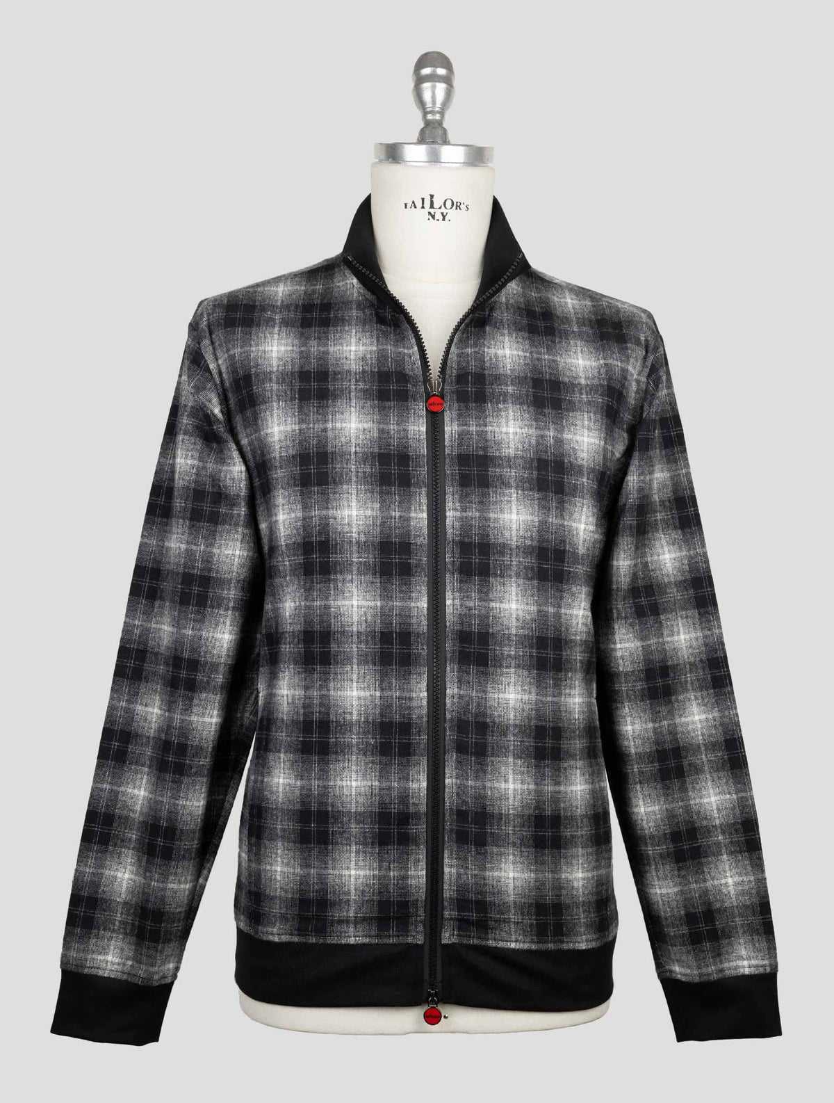 Kiton Black Cotton Coat B-One 1