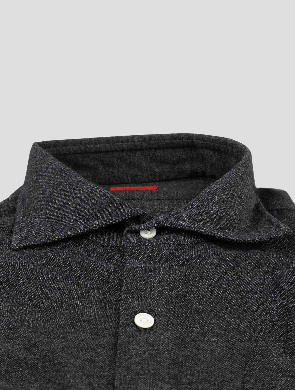 Isaia Dark Gray Cotton Shirt 1