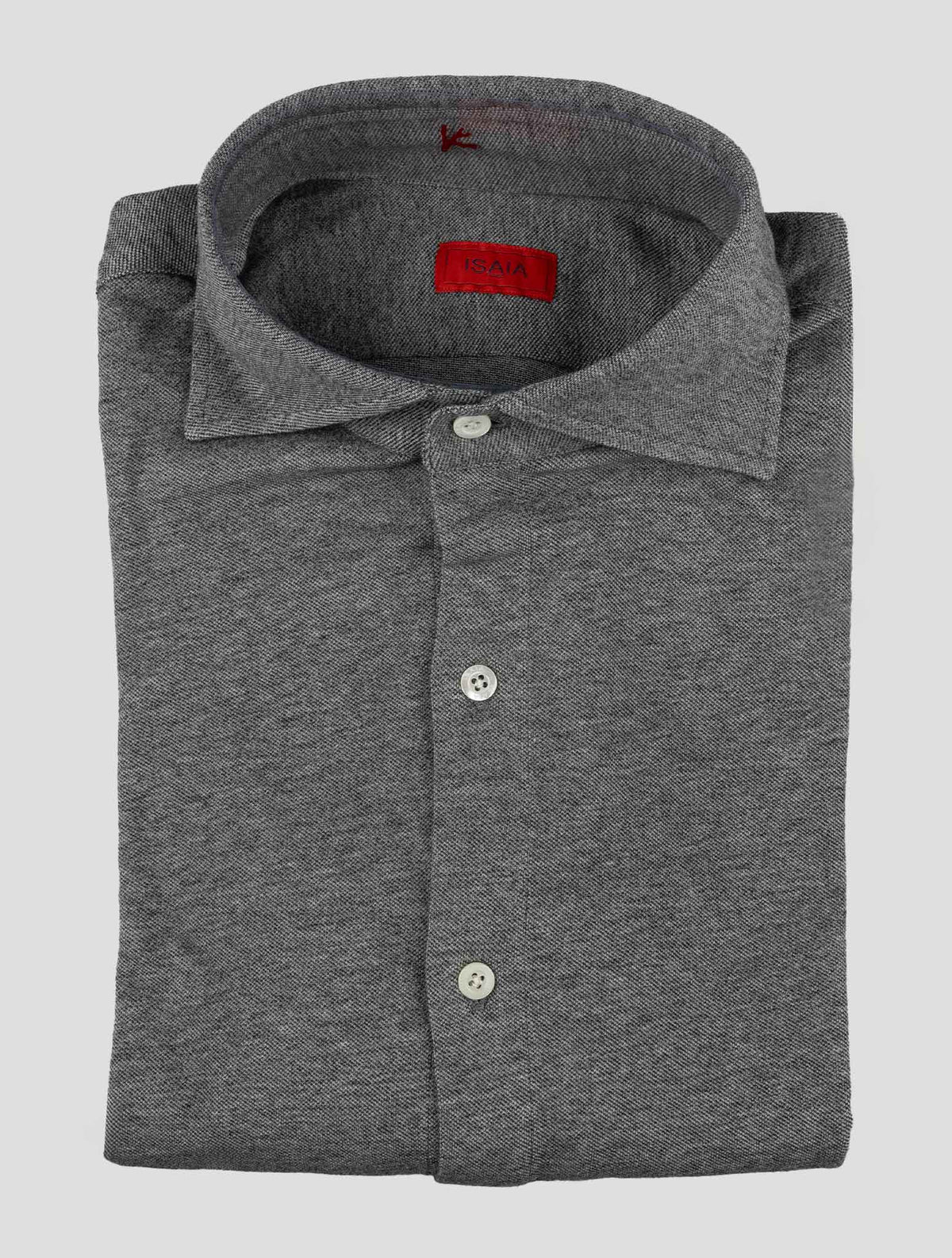 Isaia Dark Gray Cotton Shirt 1