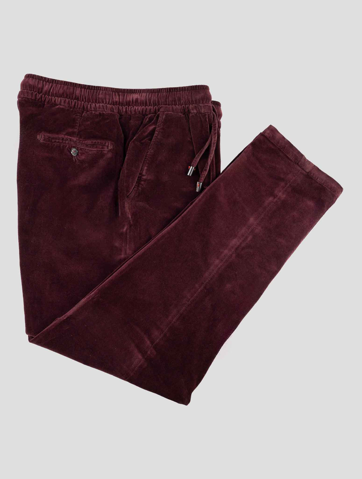 Isaia Burgundy Cotton Ea Velvet Pants 1