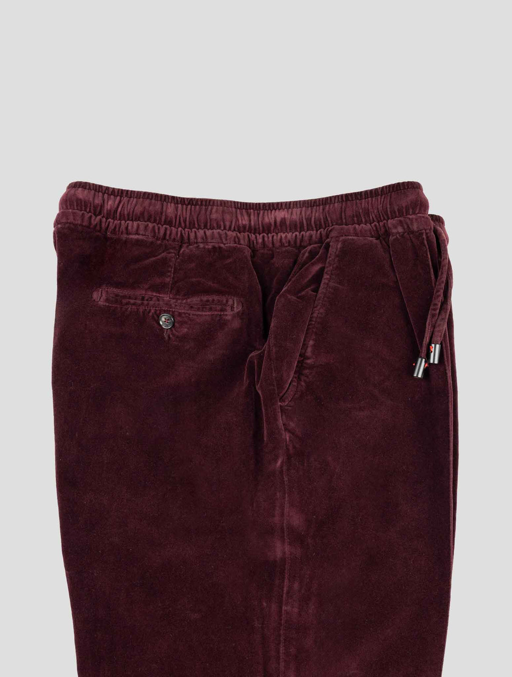 Isaia Burgundy Cotton Ea Velvet Pants 3