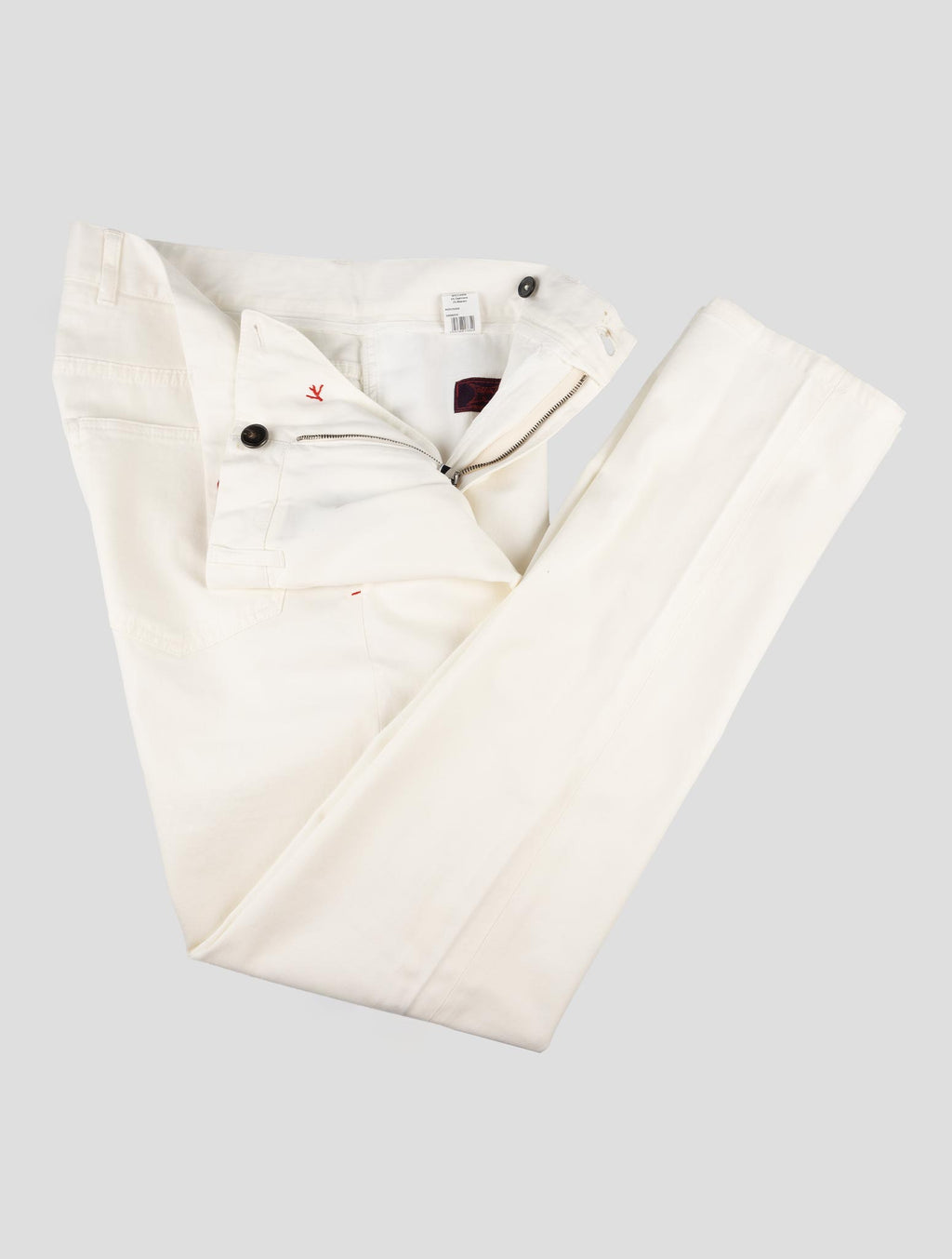 Isaia White Cotton Cashmere Ea Pants 2
