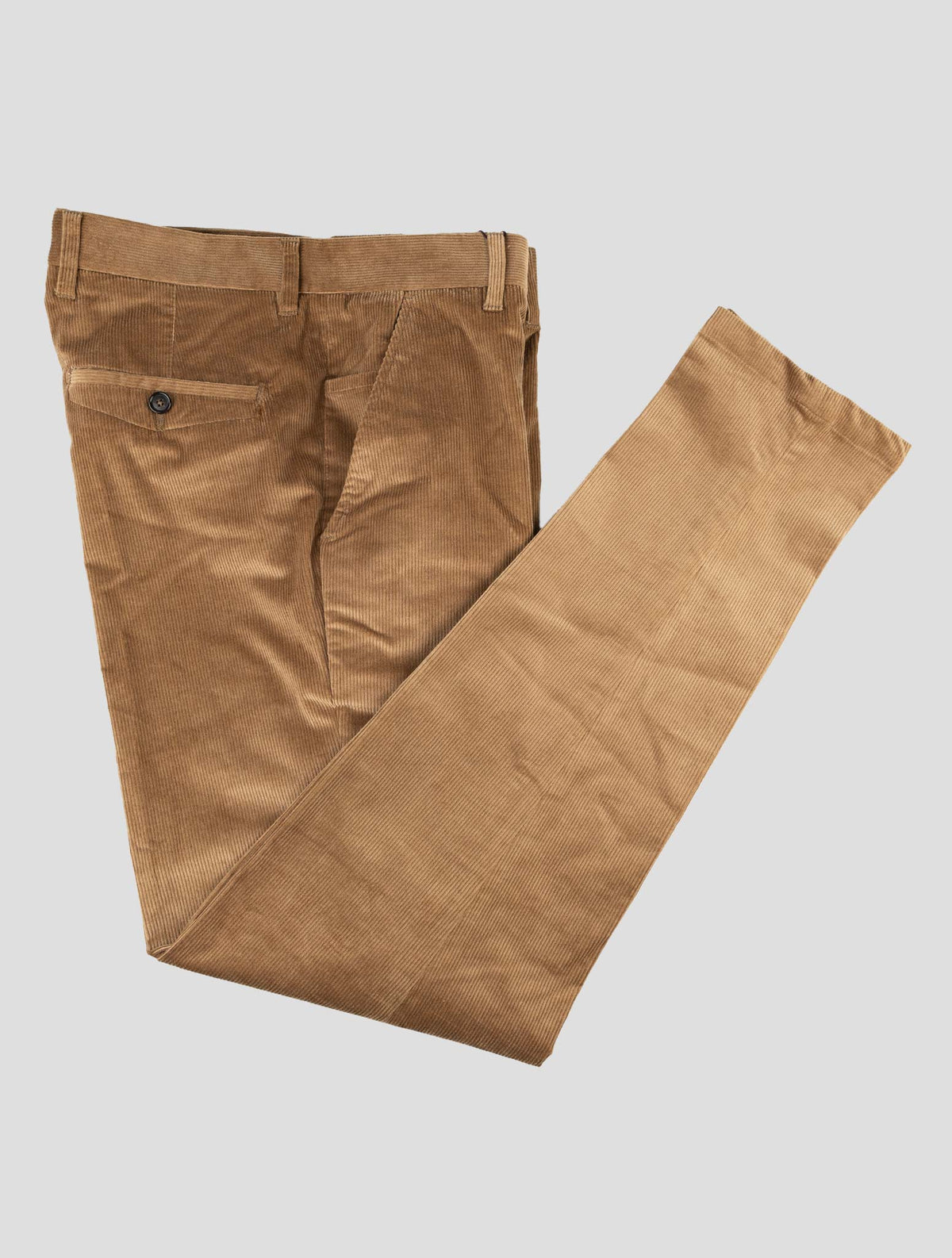 Isaia Brown Cotton Wool Ea Velvet Pants 1