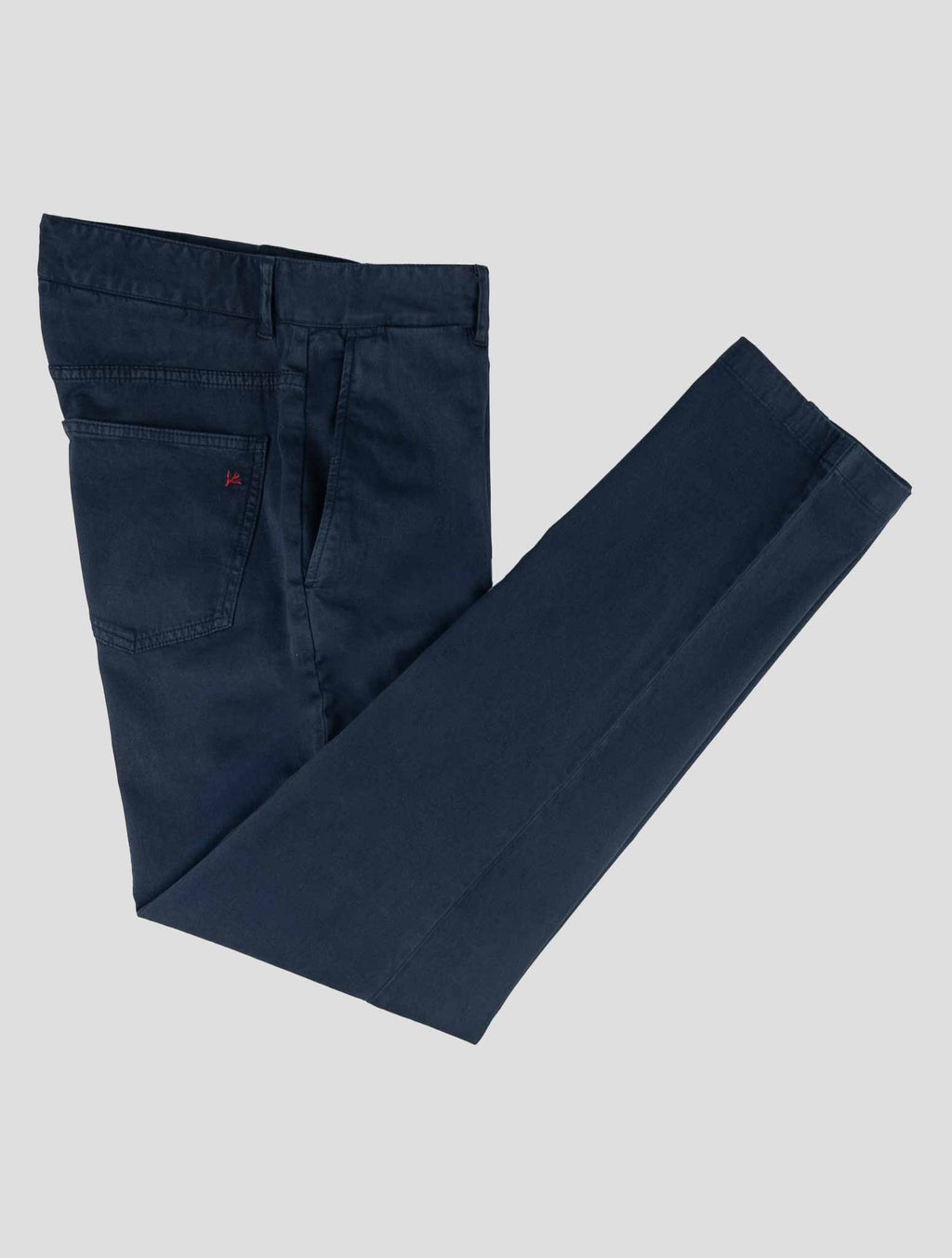 Isaia Dark Blue Cotton Cashmere Ea Pants 1