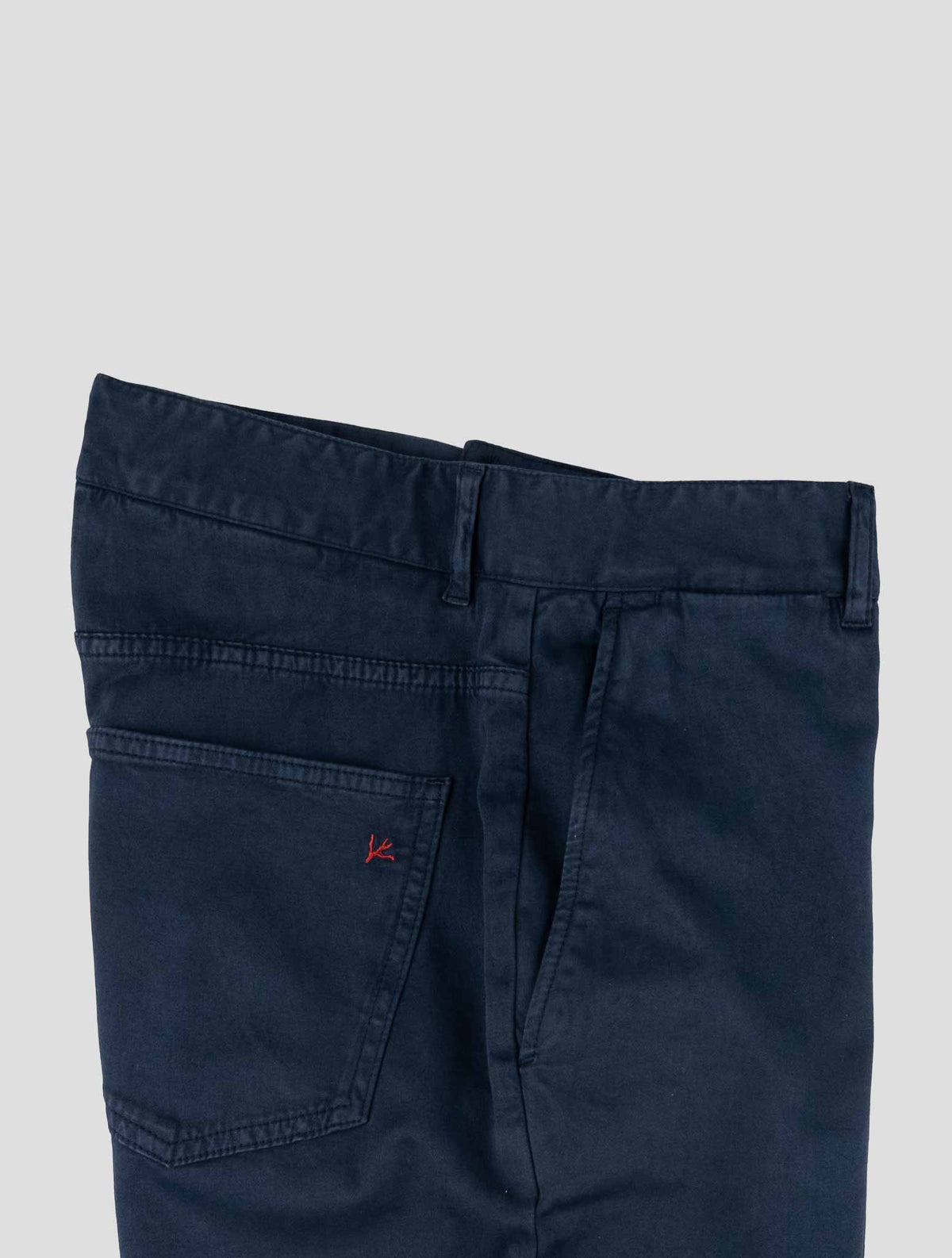 Isaia Dark Blue Cotton Cashmere Ea Pants 3