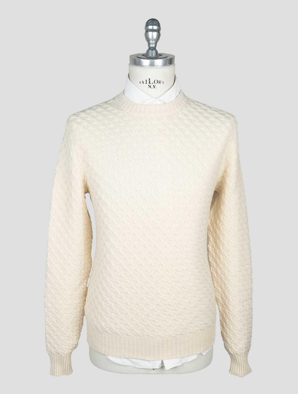 Isaia White Cashmere Sweater Crewneck 1