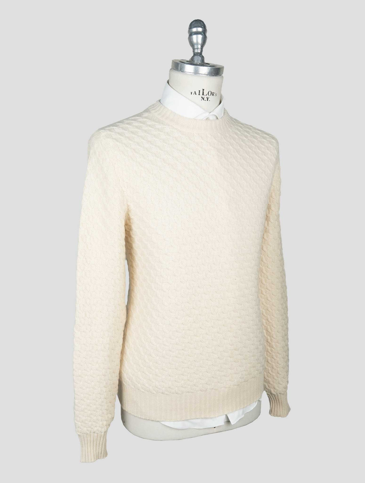 Isaia White Cashmere Sweater Crewneck 2