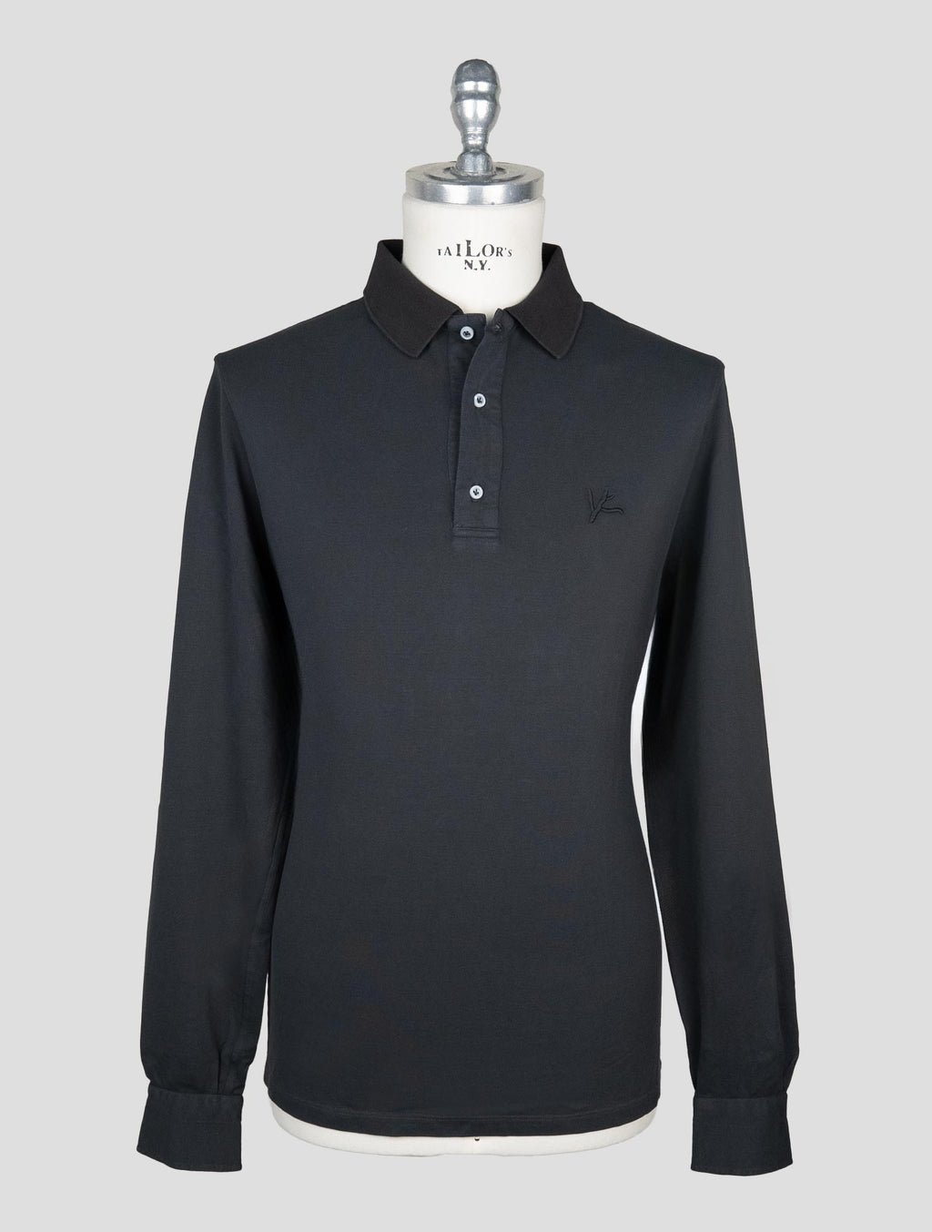 Isaia Black Cotton Sweater Polo 1