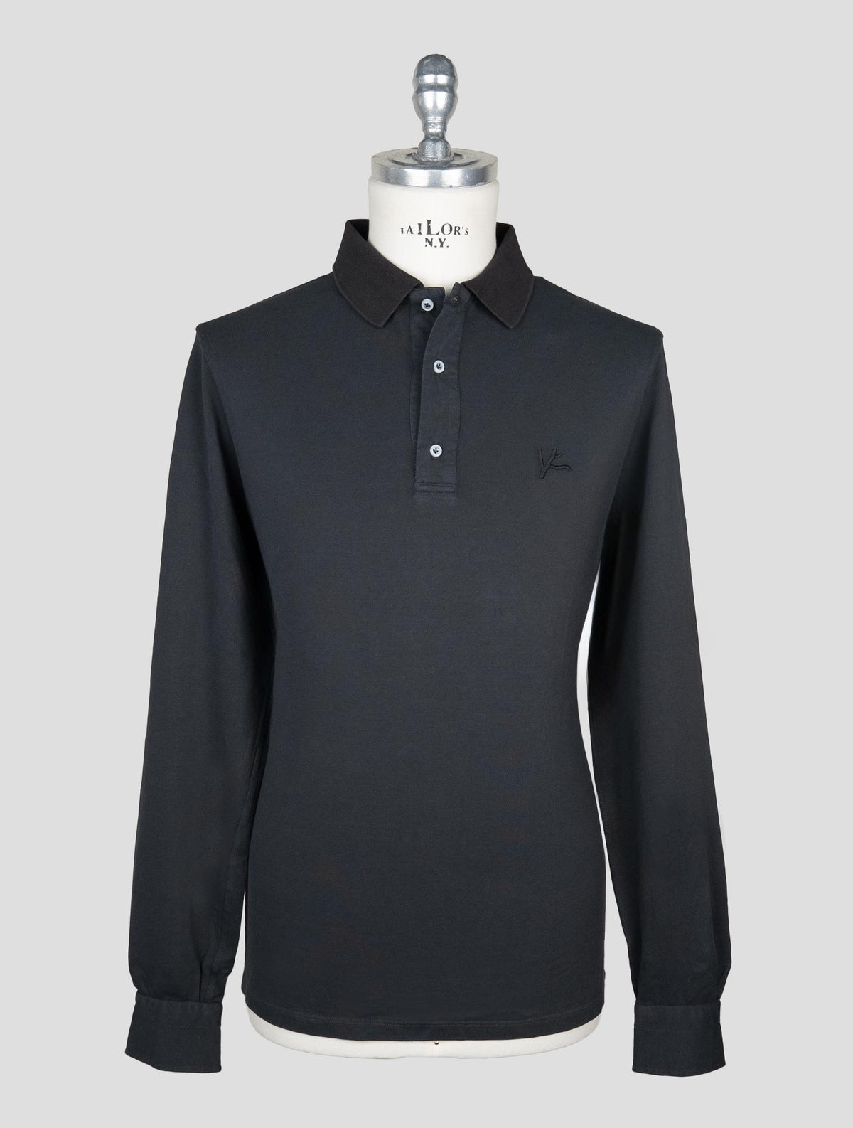 Isaia Black Cotton Sweater Polo 1