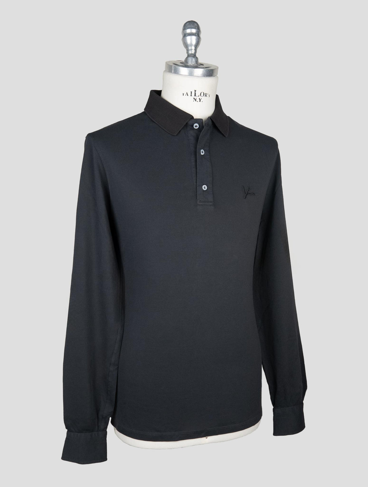 Isaia Black Cotton Sweater Polo 2