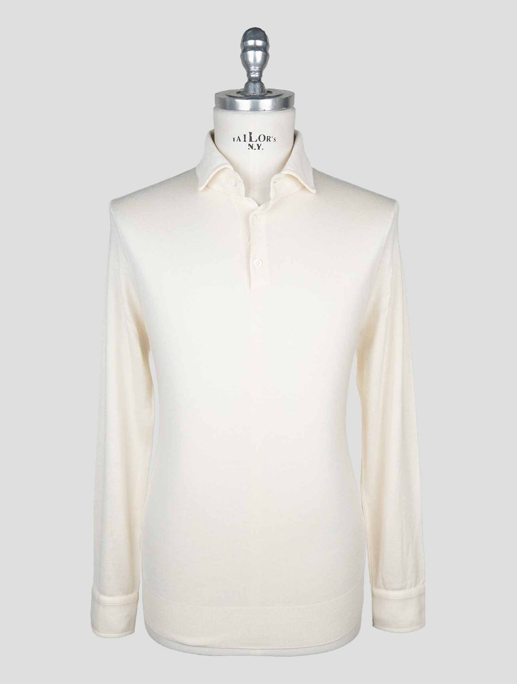 Isaia White Cashmere Silk Sweater Polo 1