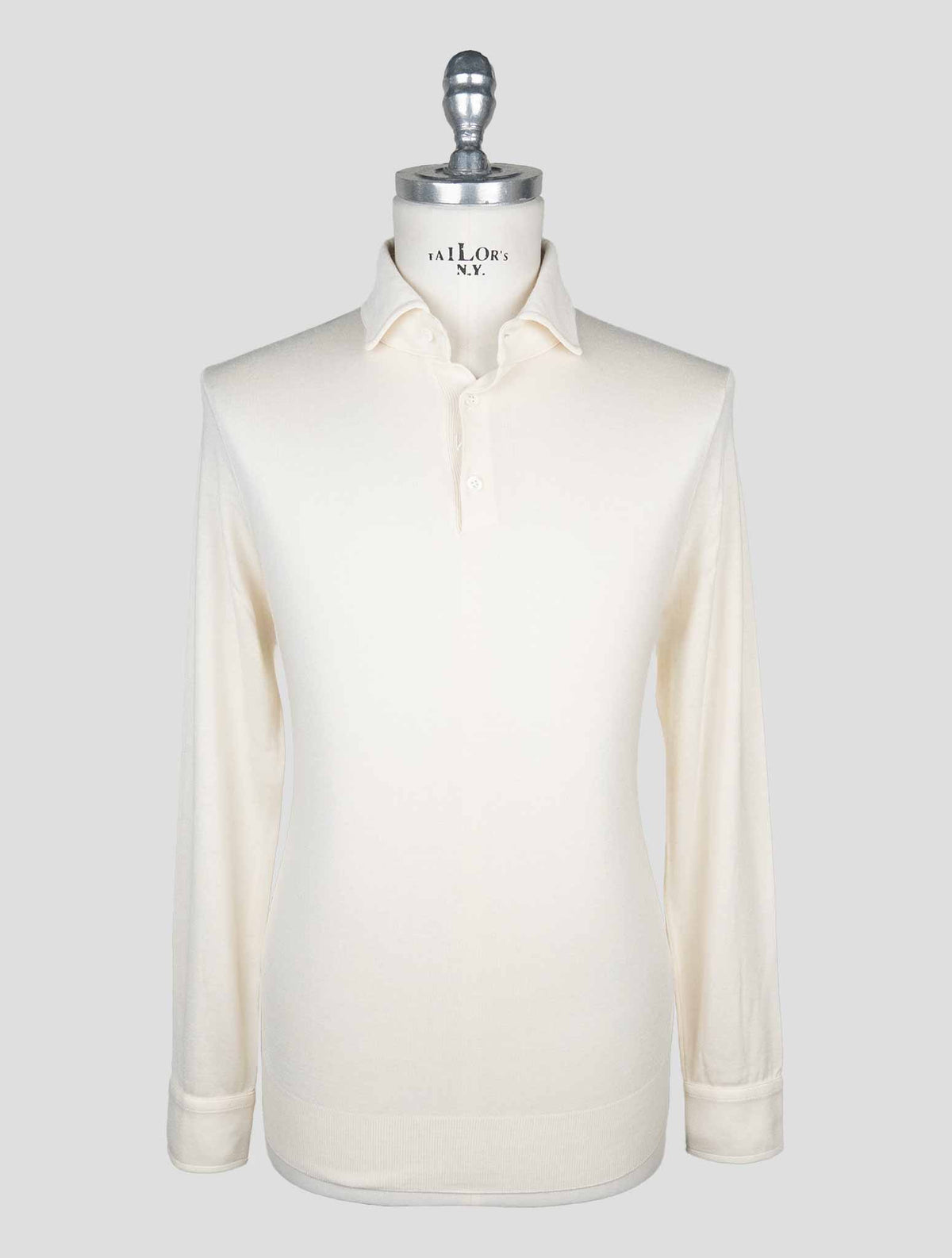 Isaia White Cashmere Silk Sweater Polo 1