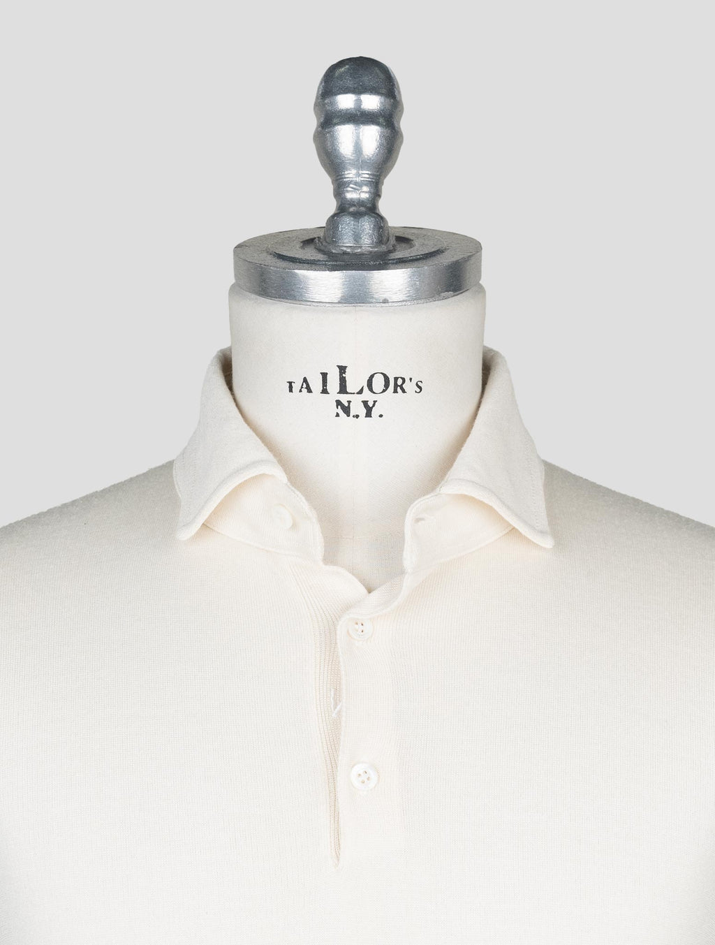Isaia White Cashmere Silk Sweater Polo 4