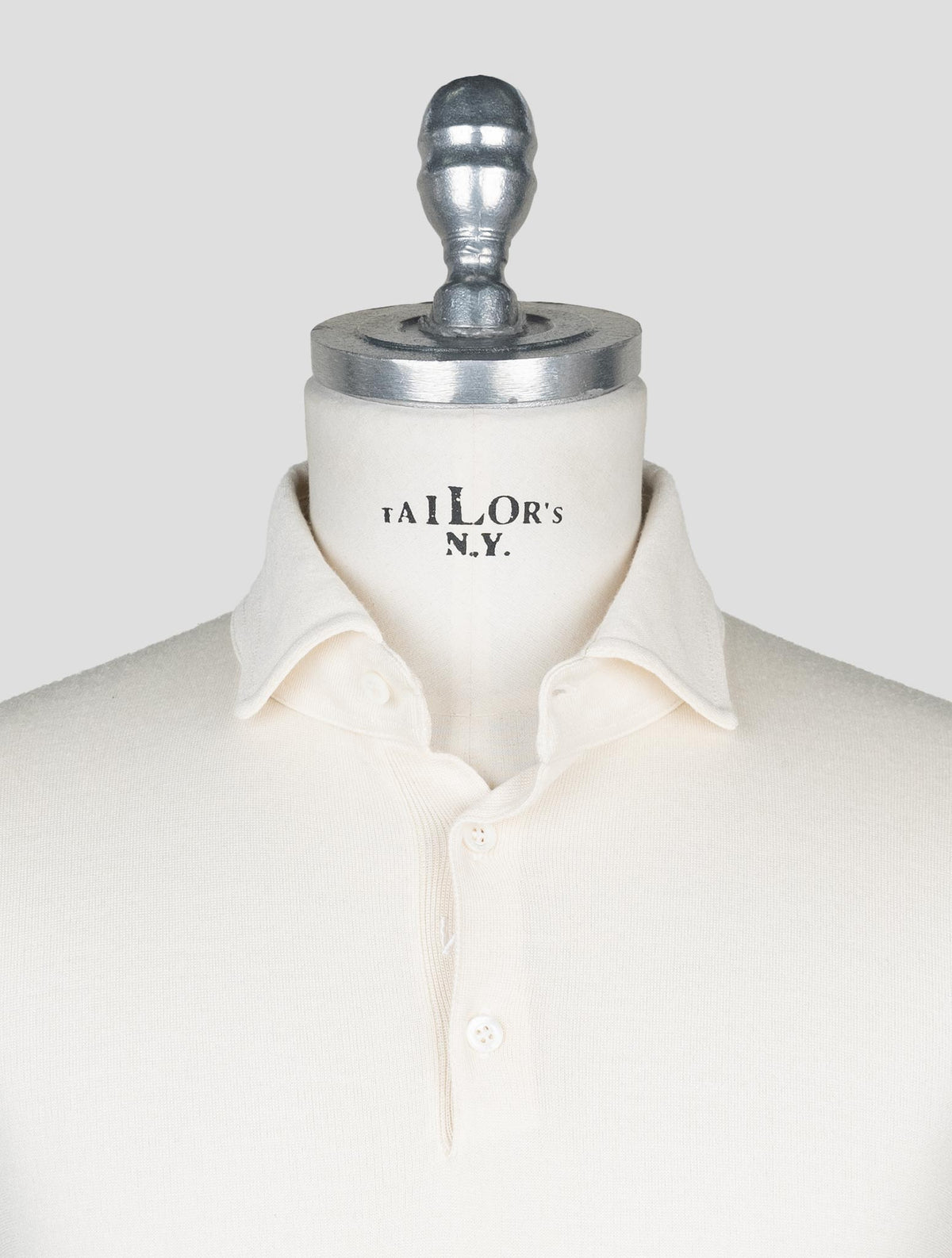 Isaia White Cashmere Silk Sweater Polo 4