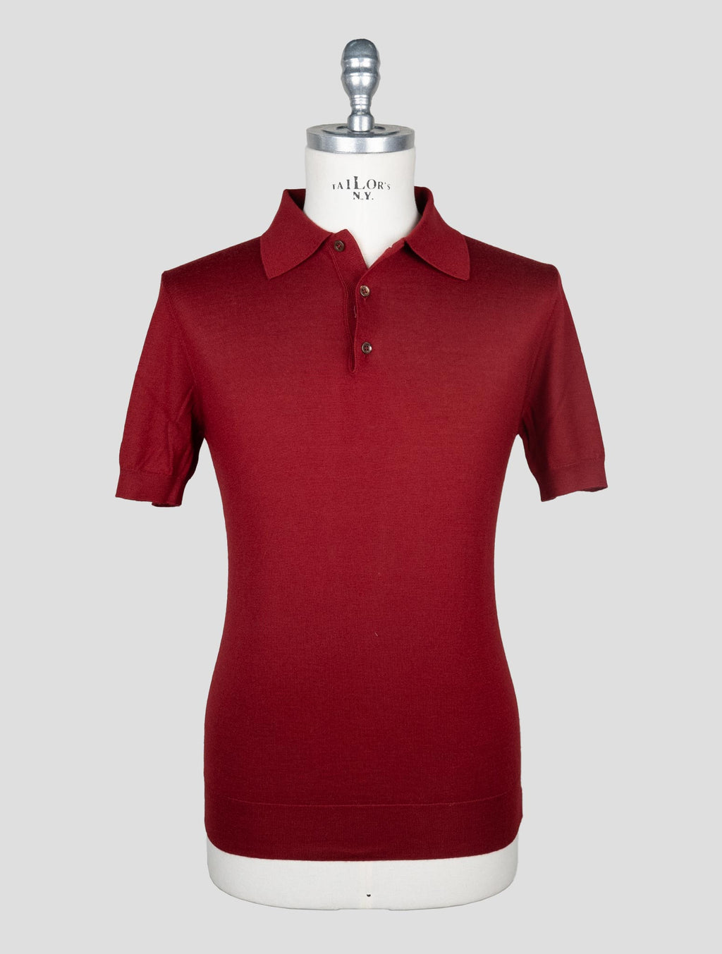 Isaia Red Cashmere Silk Polo 1