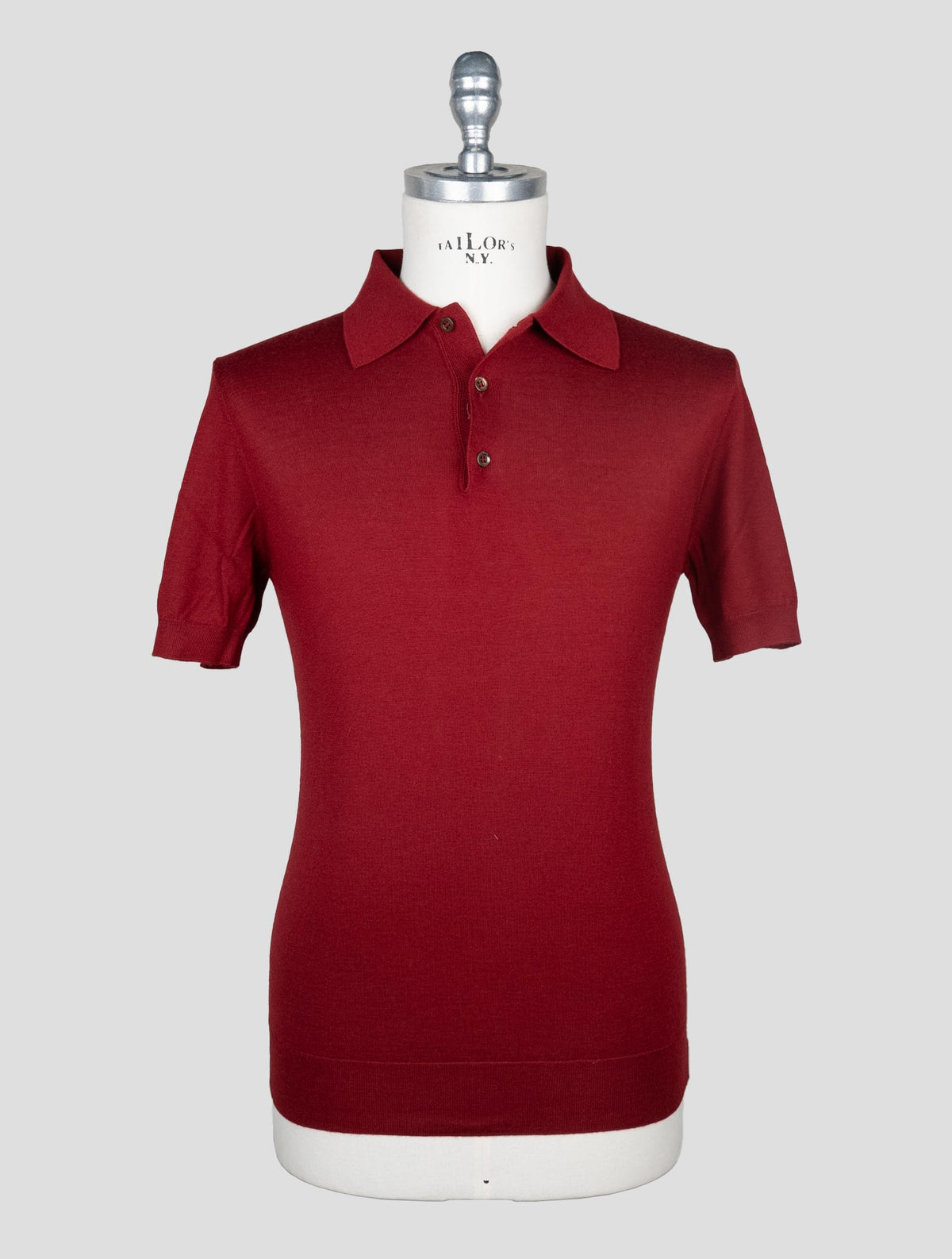 Isaia Red Cashmere Silk Polo 1