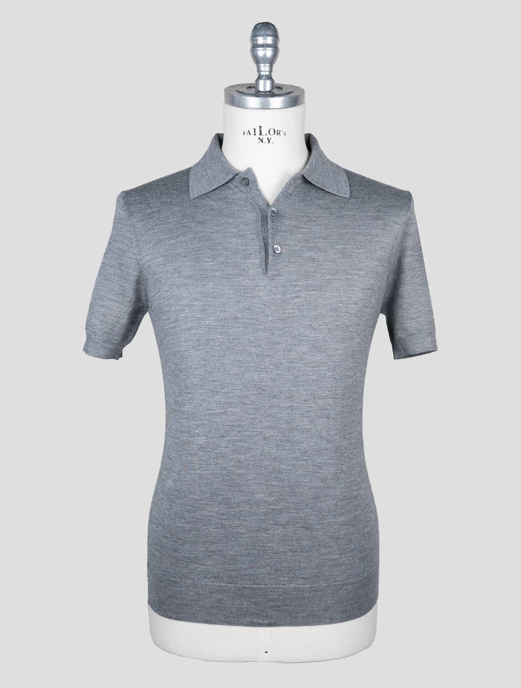 Isaia Gray Cashmere Silk Polo 1