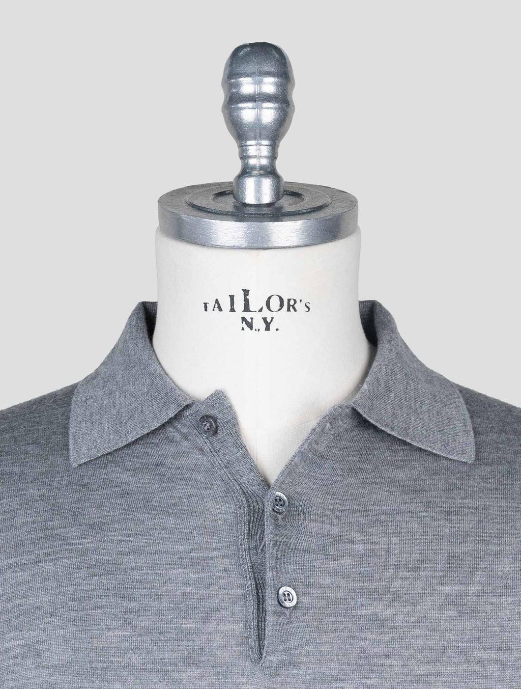 Isaia Gray Cashmere Silk Polo 4