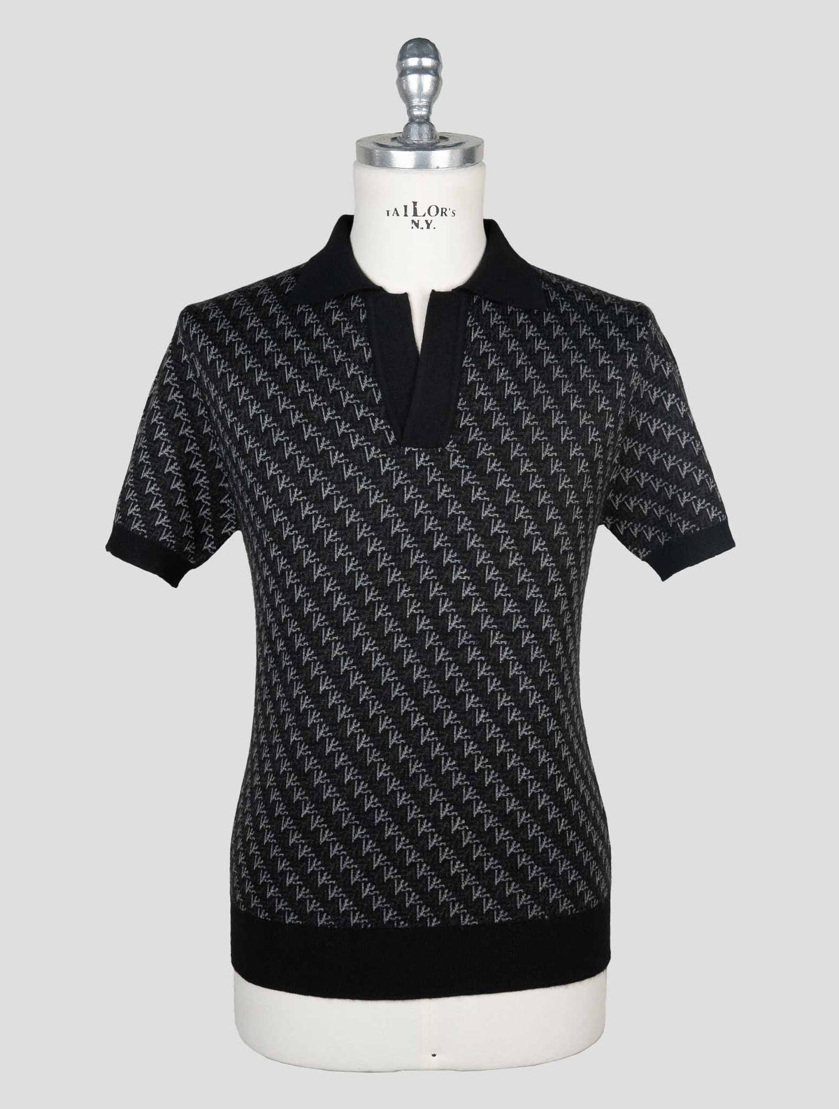 Isaia Dark Gray Cashmere Silk Polo 1