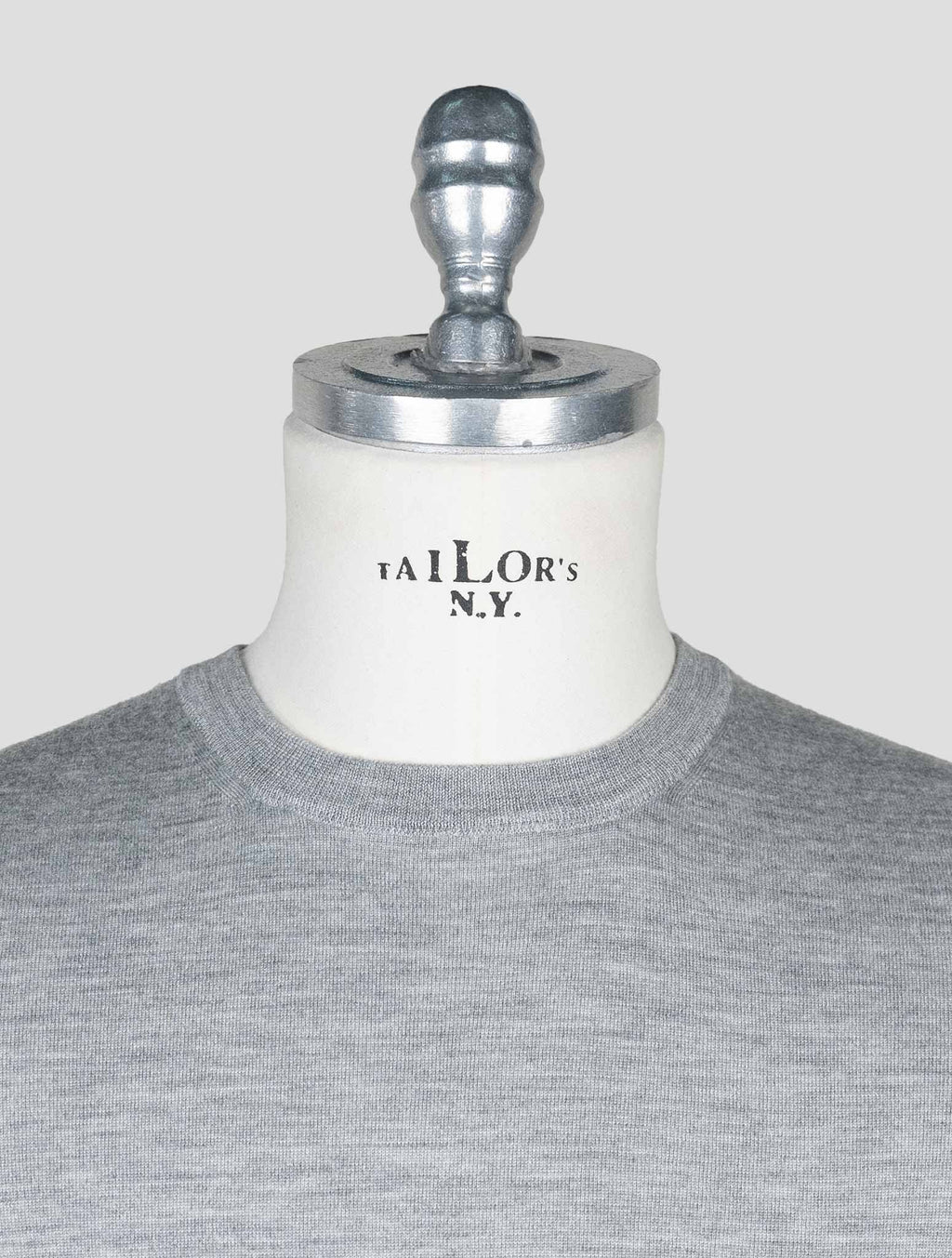 Isaia Gray Cashmere Silk Sweater Crewneck 4