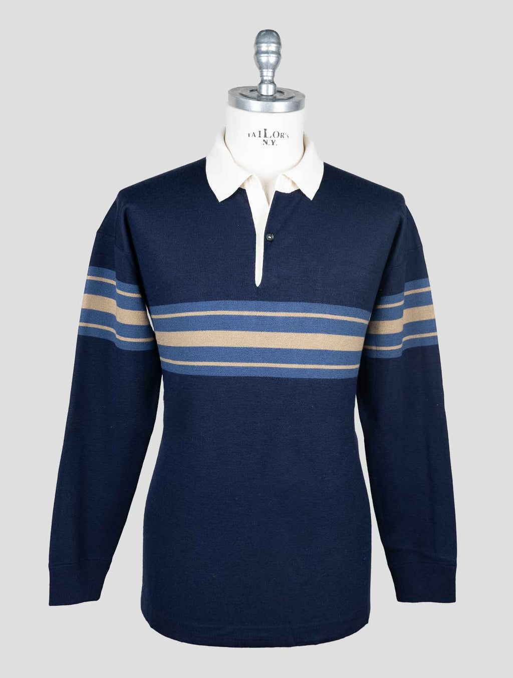 Isaia Multicolor Wool Silk Cashmere Sweater Polo 1