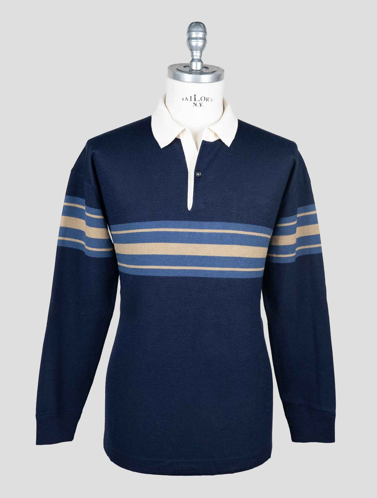 Isaia Multicolor Wool Silk Cashmere Sweater Polo 1