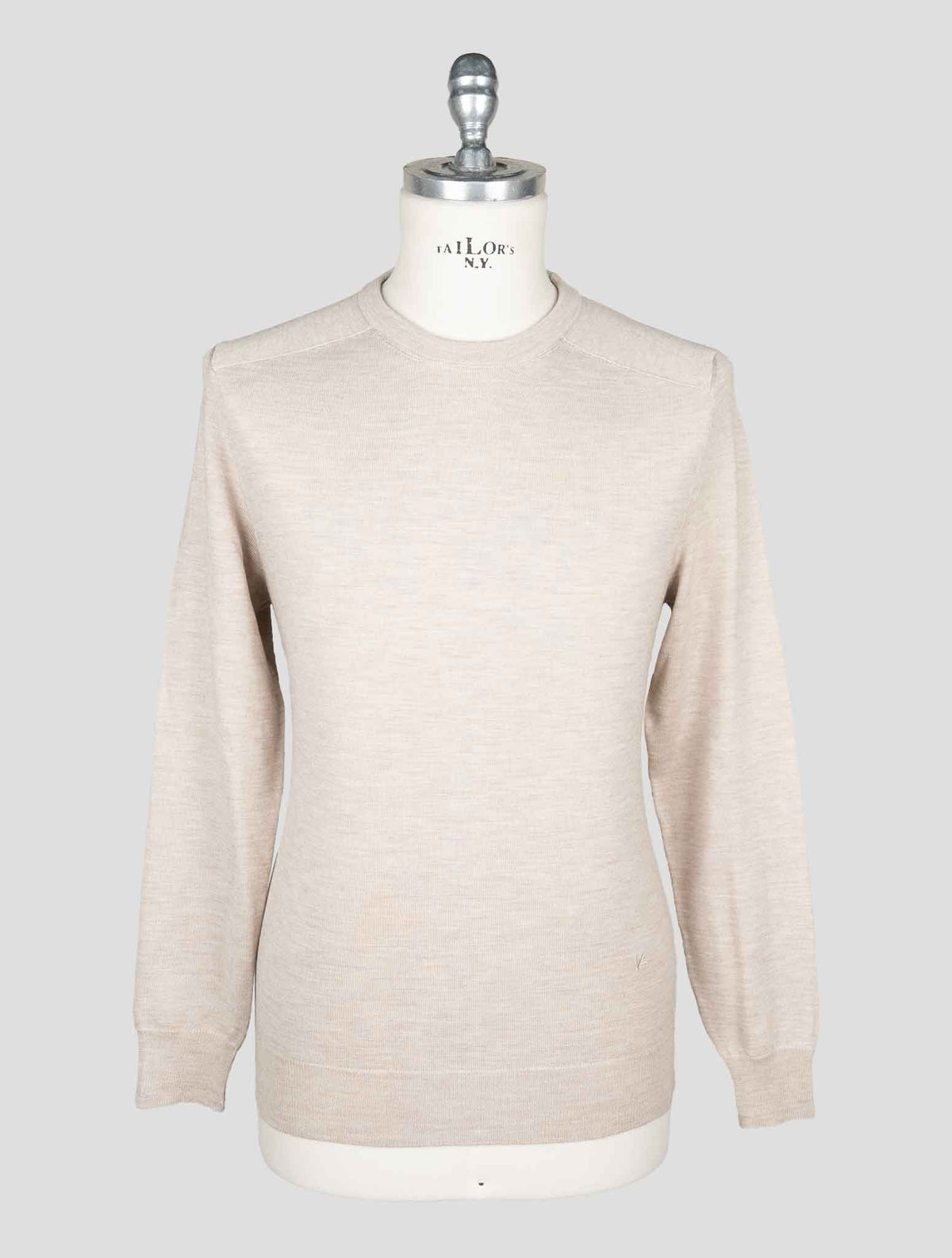 Isaia Beige Wool Silk Cashmere Sweater Crewneck 1