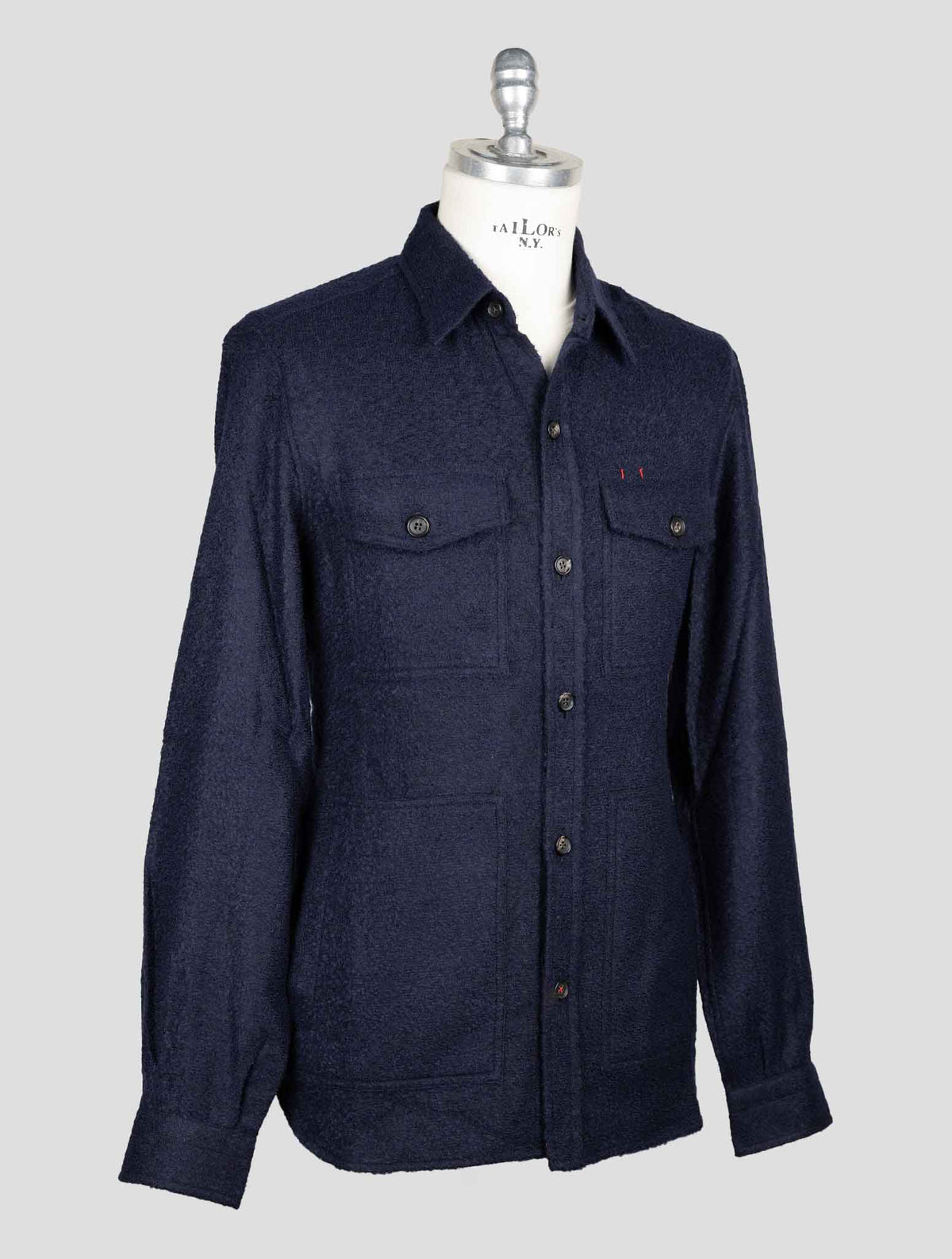 Isaia Blue Navy Cashmere Silk Overshirt 2