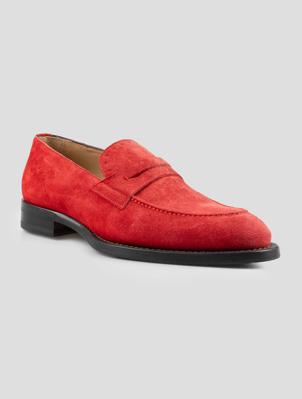 Isaia Red Leather Suede Loafers 2
