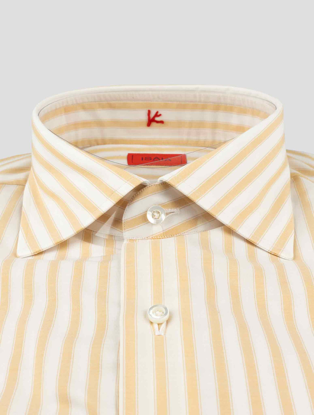 Isaia Yellow White Cotton Shirt 2