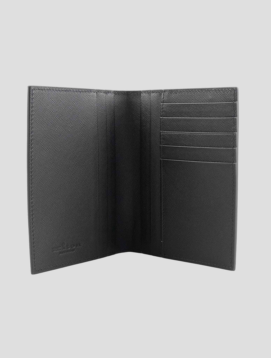 Kiton Black Leather Passport Holder 4