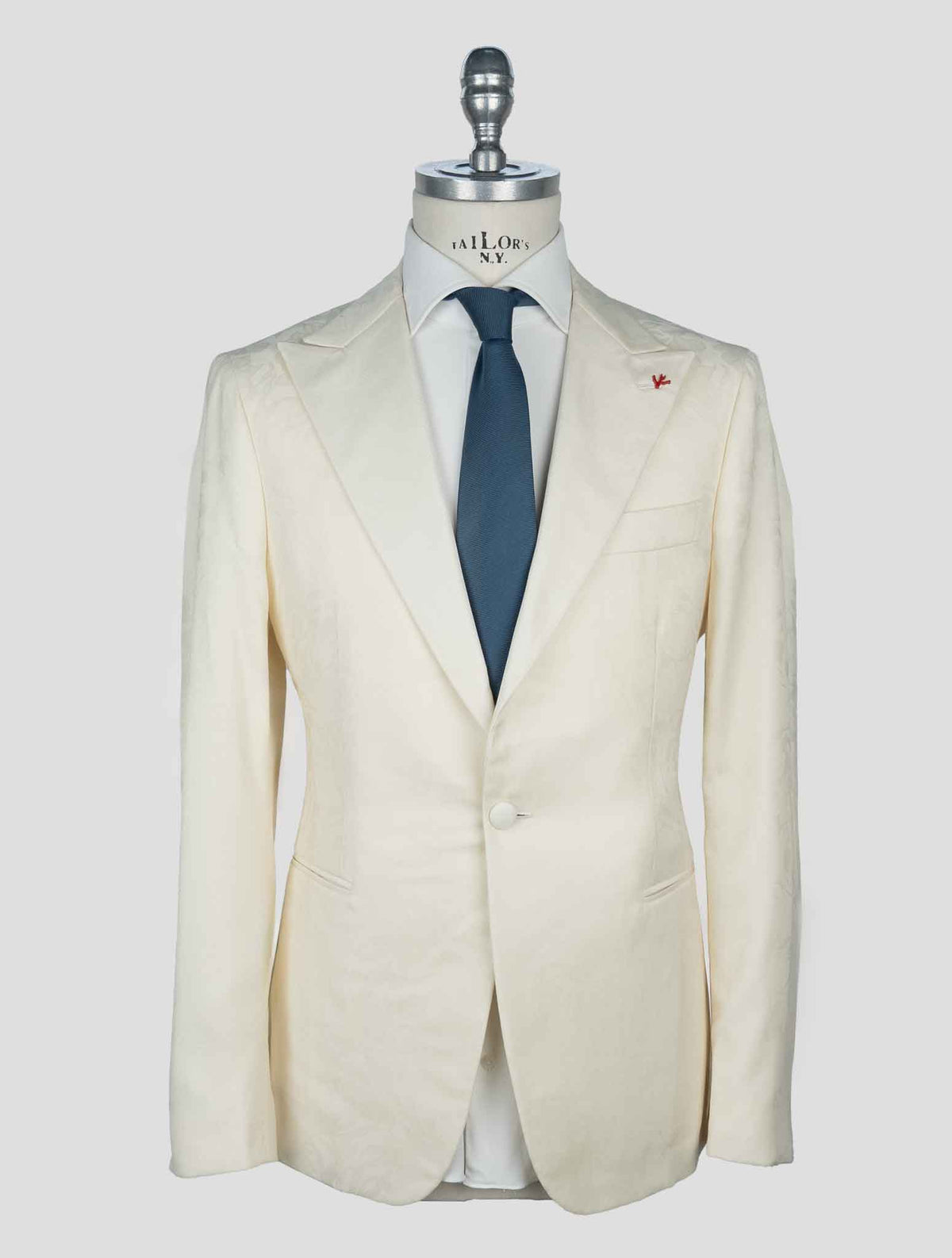 Isaia White Wool Smoking Blazer 1