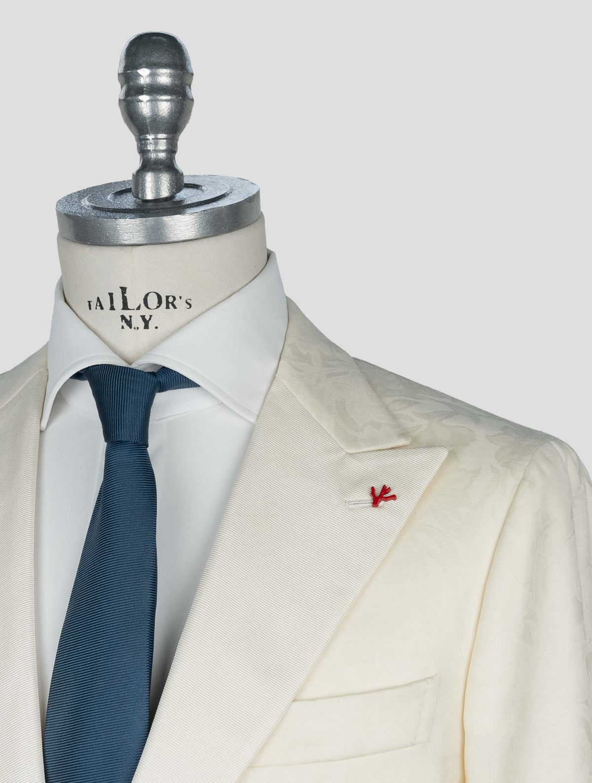 Isaia White Wool Smoking Blazer 5