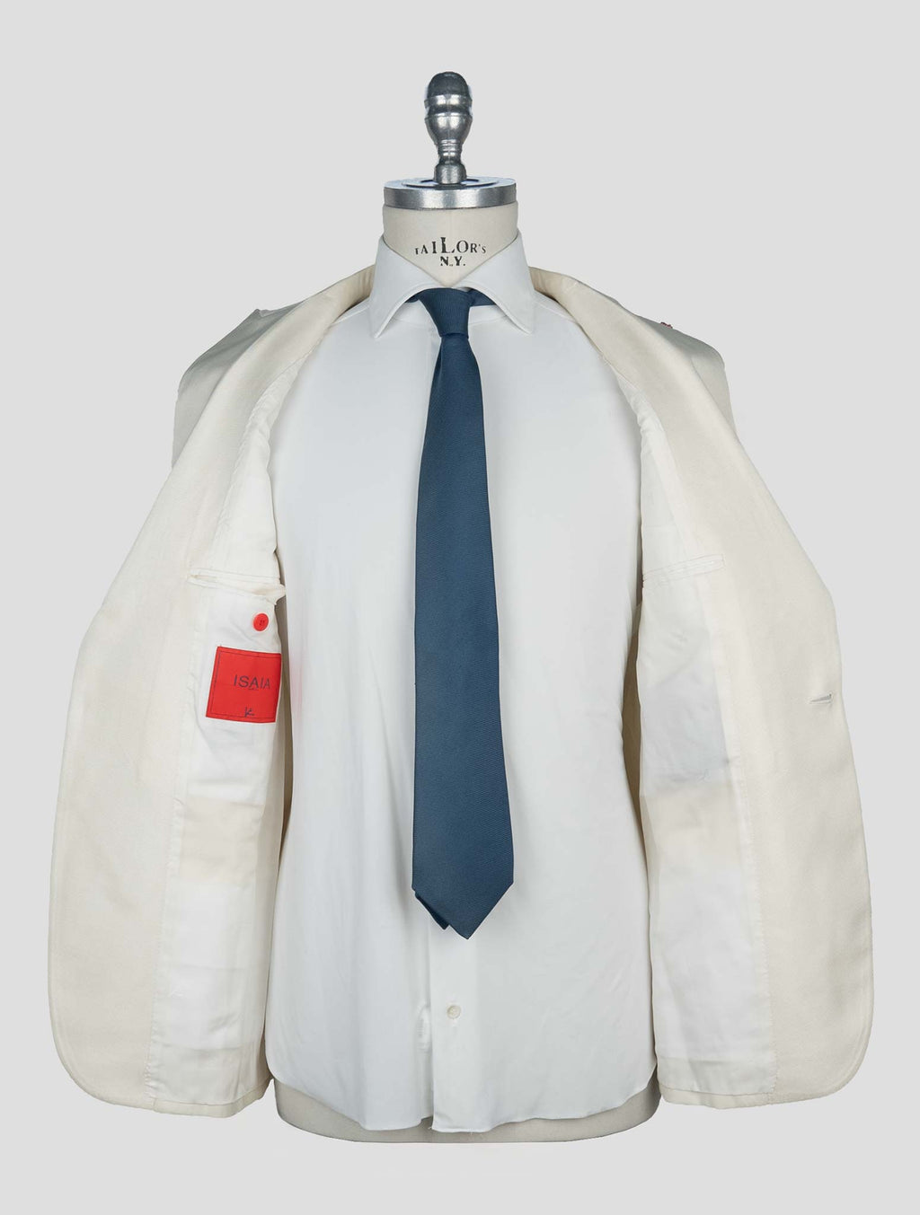 Isaia White Wool Smoking Blazer 6