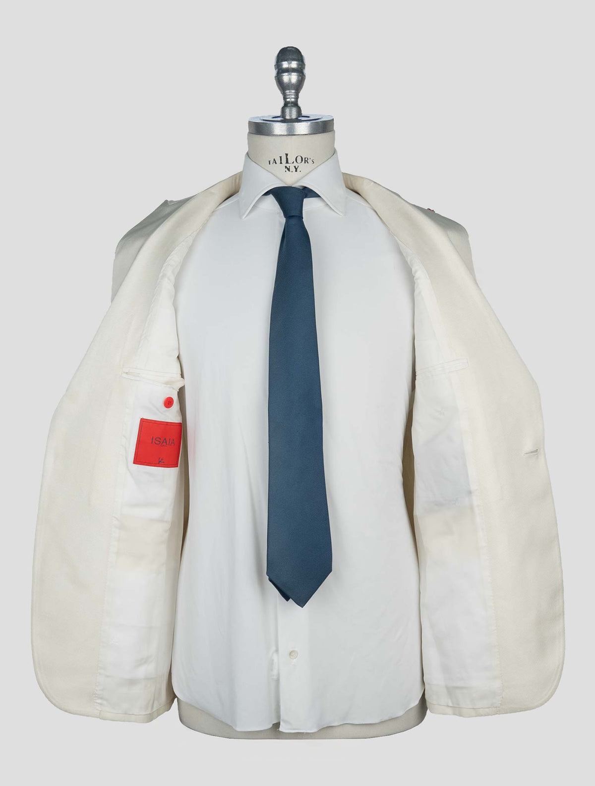 Isaia White Wool Smoking Blazer 6